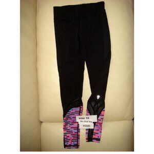 Ivivva Girl by Lululemon 🍋Cool Urbanite Pant leggings black pink mesh size 10